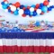 3-Pack 4th of July Plastic Table Skirts Decorations, Red, White & Blue Patriotic Disposable Table Skirts for Independence Day, Memorial Day & Veterans Day Parties, 2.4 x 14 ft